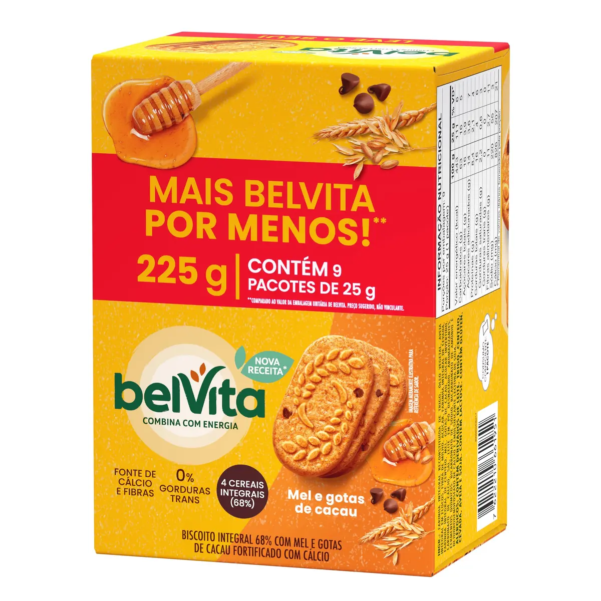 Belvita Seasonal Biscoito Belvita Mel E Cacau Pack Econômico 225G