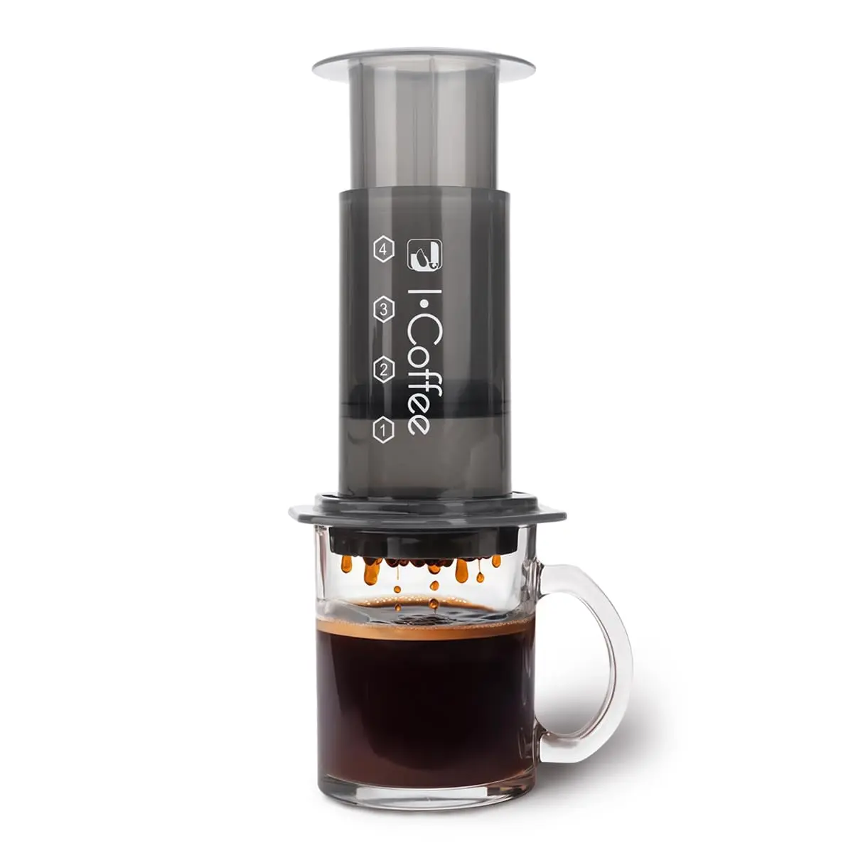 iCoffee Cafeteira Portátil 3-em-1: Prensa Francesa, Pour Over e Espresso | + Inclui 300 Filtros. Compatível com Moedores iCoffee. - 1