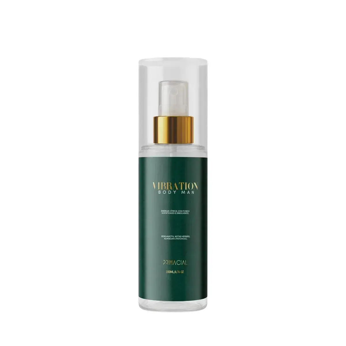 Body Splash Masculino Vibration 200ml - Primacial Perfume Bergamota Fresco