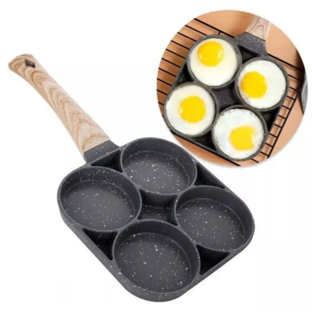 Frigideira Antiaderente 4 Partes Ovo Hambúrguer