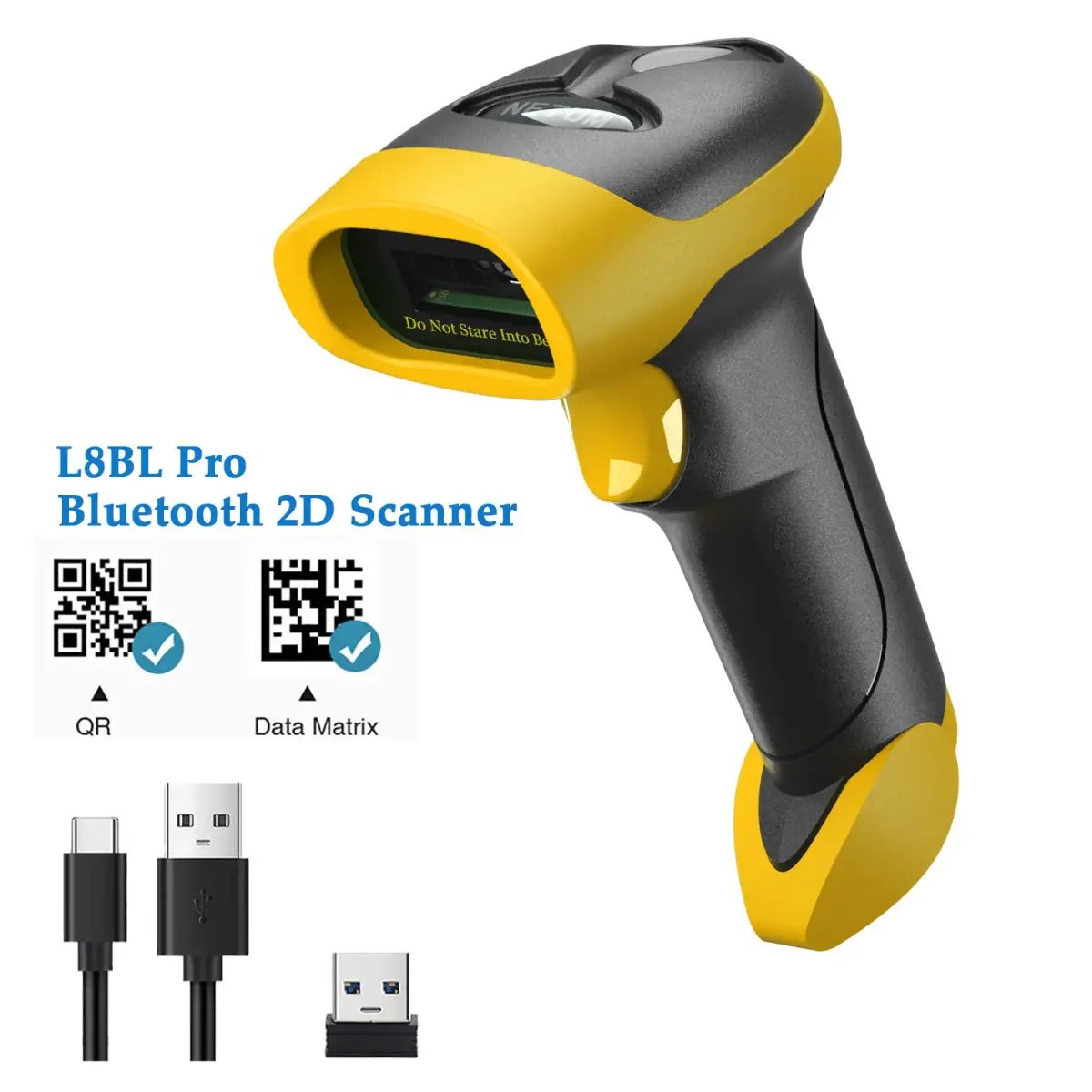 Netum l8blpro blueooth sem fio 2d scanner de código de barras qr leitor de código de barras pdf417 detecção automática para digitalização pos