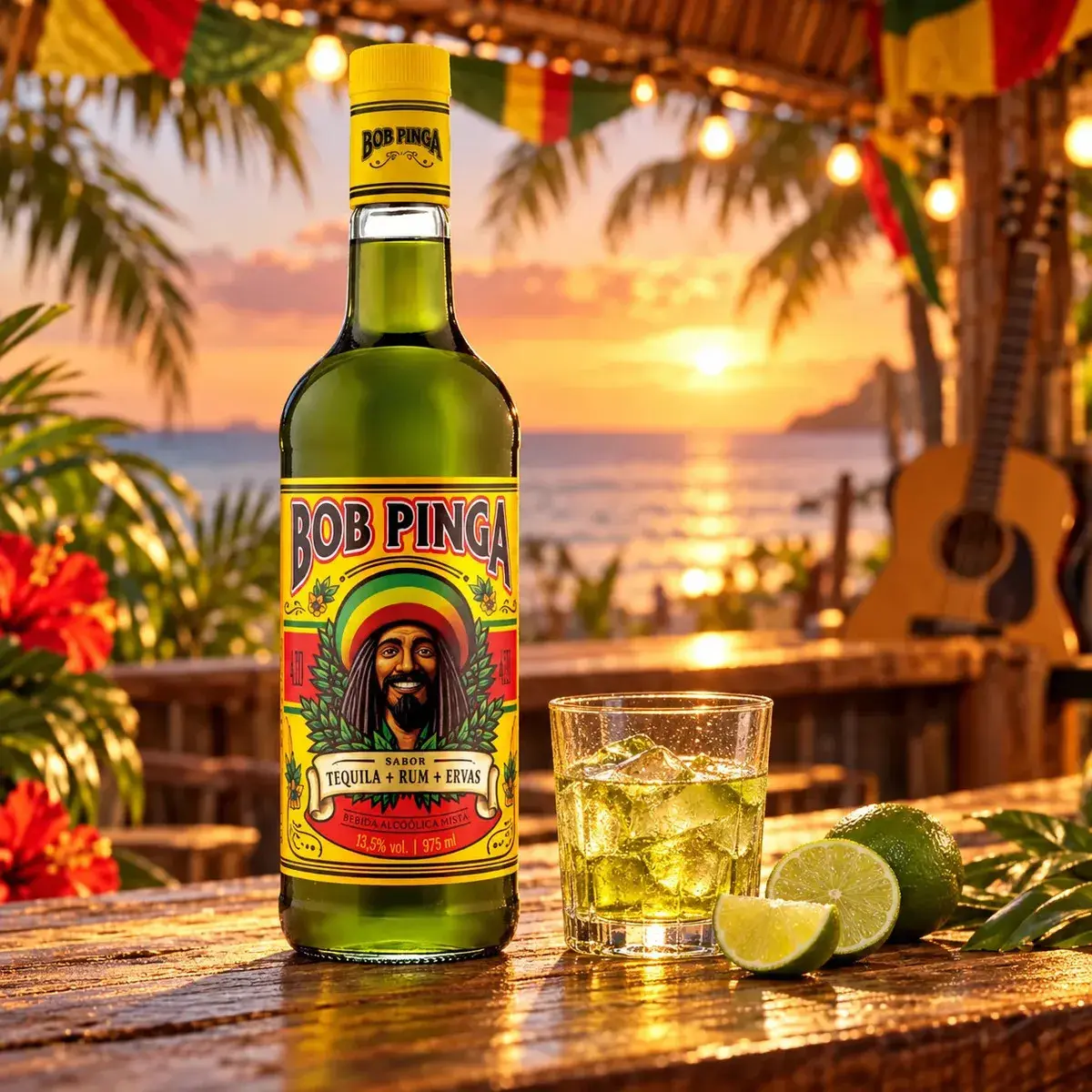 Coquetel Tropical Bob Pinga Com Tequila Rum Ervas Finas 975ml