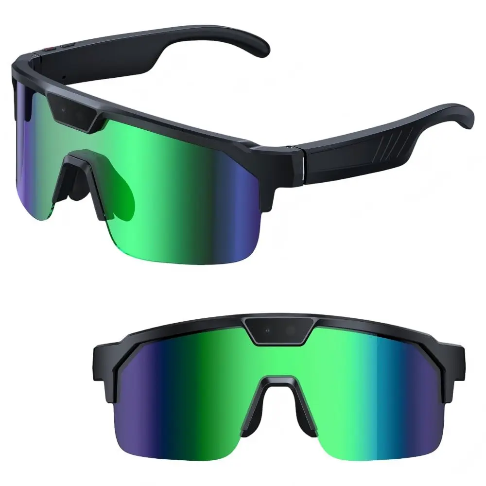 YARUIKE Óculos Inteligentes Esportivos Q01 com Câmera 8MP, Gravação Estabilizada 6 Eixos, Bluetooth V5.3, UV e Polarizado para Ciclismo ao Ar Livre