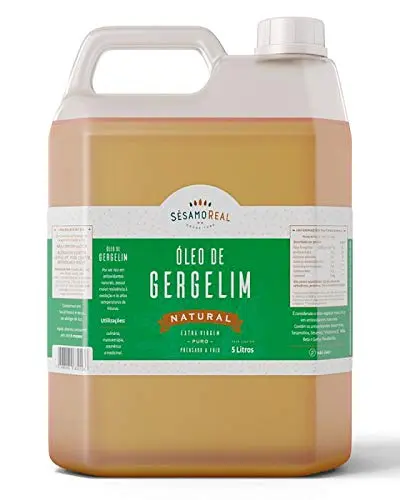 Óleo de Gergelim Natural - Sésamo Real – Prensado a Frio, Sem Aditivos, Sabor Suave – Para Finalização e Cozinha do Dia a Dia - 5l