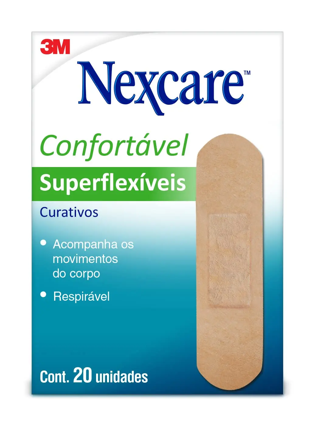 NEXCARE 3M Curativo Superflexível Bege 20 Unidades | Acompanha os Movimentos do Corpo, Respirável, Confortável, Cor Discreta, Alta Flexibilidade, Resistente à Água