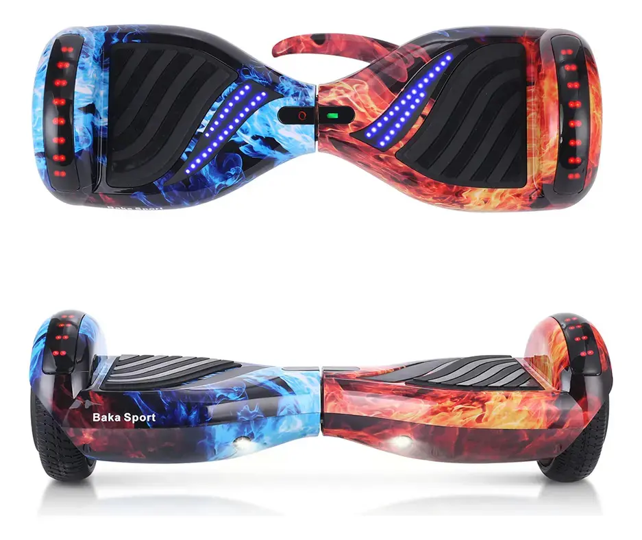 Hoverboard Bluetooth Som Led Auto Balance 6.5 Polegadas Gelo E Fogo thumbnail 2