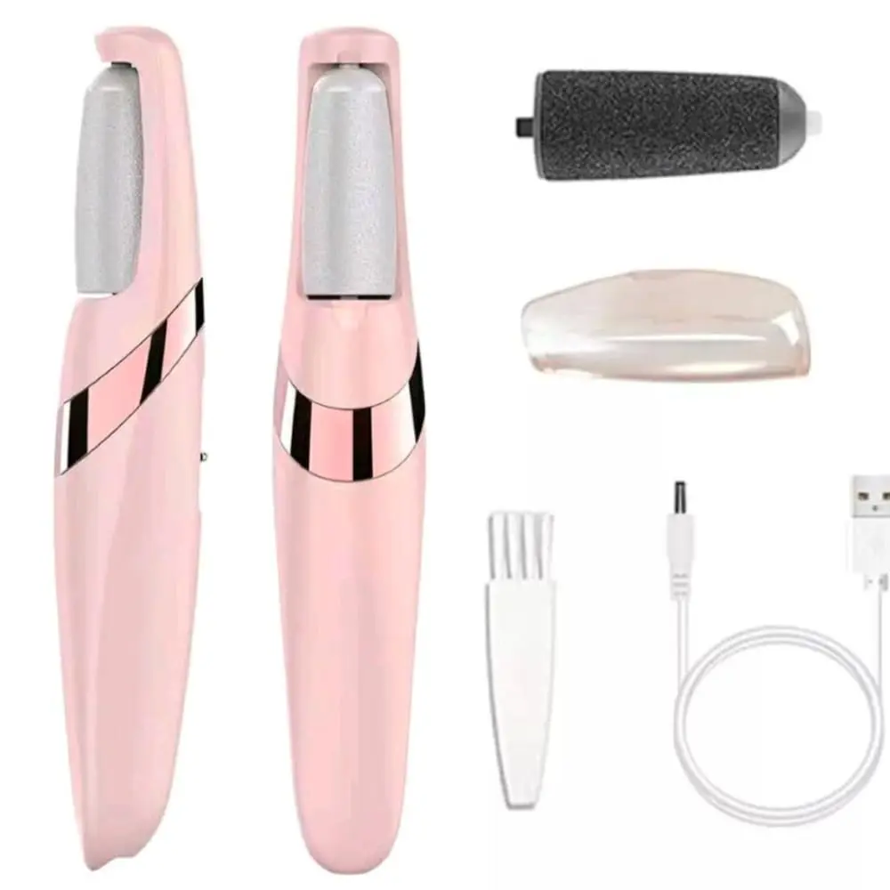 Lixa Elétrica Para Pés, Remoção de Calos, Controle de Velocidade, Lixa De Pé Elétrica 2 Cabeças, Recarregável via USB, Branco