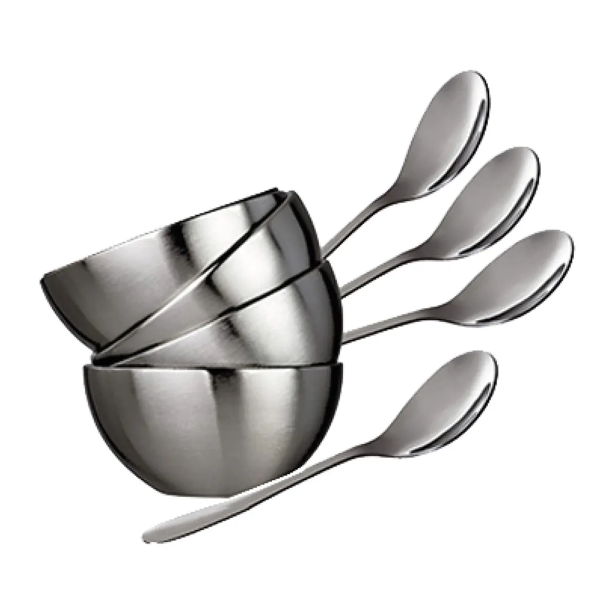 Euro Home - Conjunto para Sobremesa Inox 8 Peças - 120ml cada