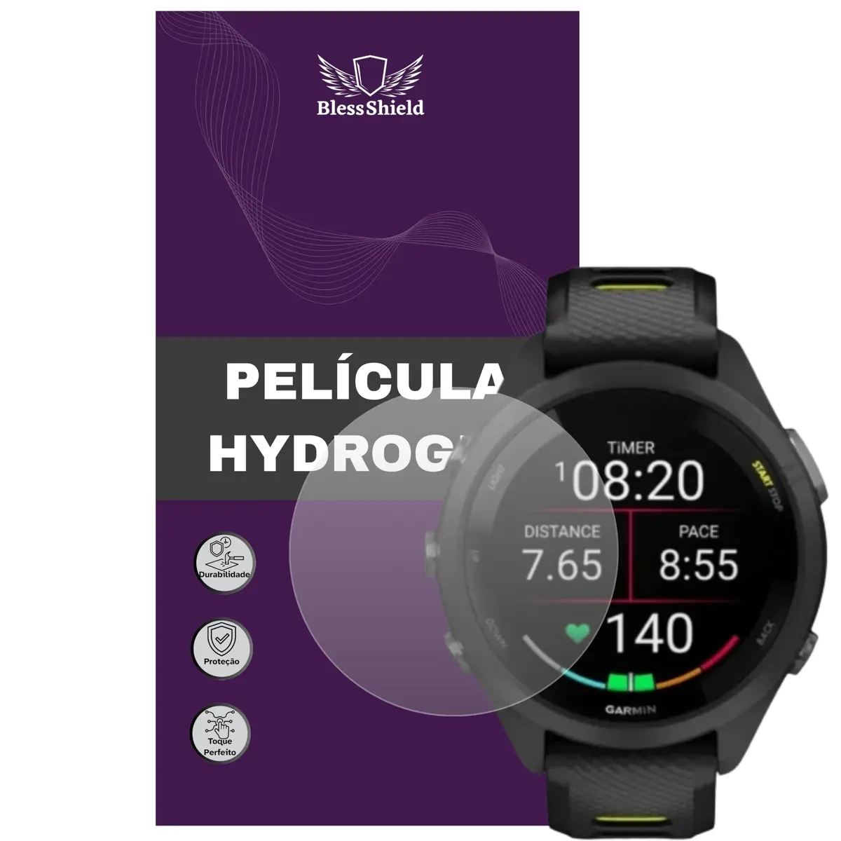 Película para Garmin Forerunner 265 - Hydrogel HD Premium BlessShield (Kit 3 Unidades) (Fosca, 46mm)