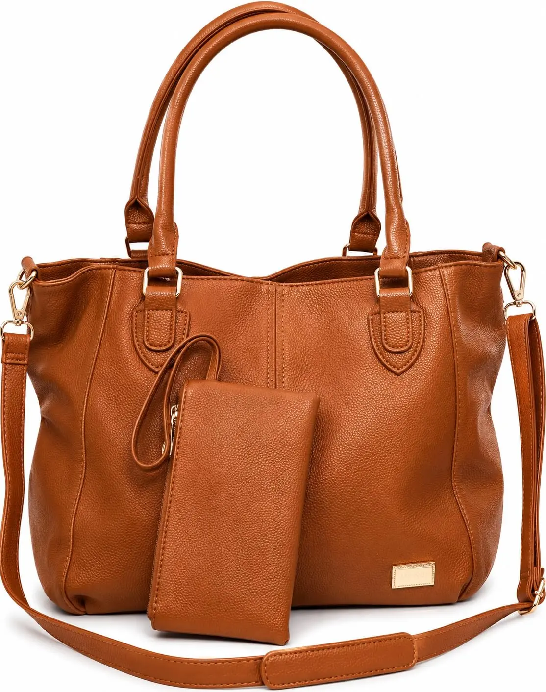 Bolsa Feminina Grande de Mão e Ombro Transversal em Couro Lateral Espaçosa Trabalho Faculdade Sacola Necessarie