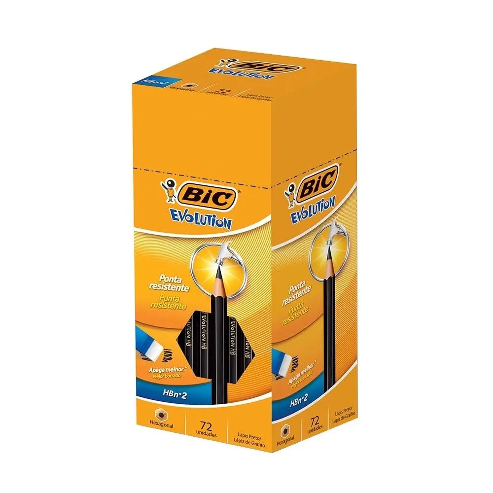 BIC, Lápis Preto, Evolution, Grafite HB#2, 72 Unidades