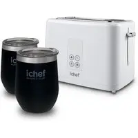 Torradeira Elétrica Ichef Breakfast mais Copos Térmico Com Tampa iChef Smart Cup 350 ml Preto | 127V