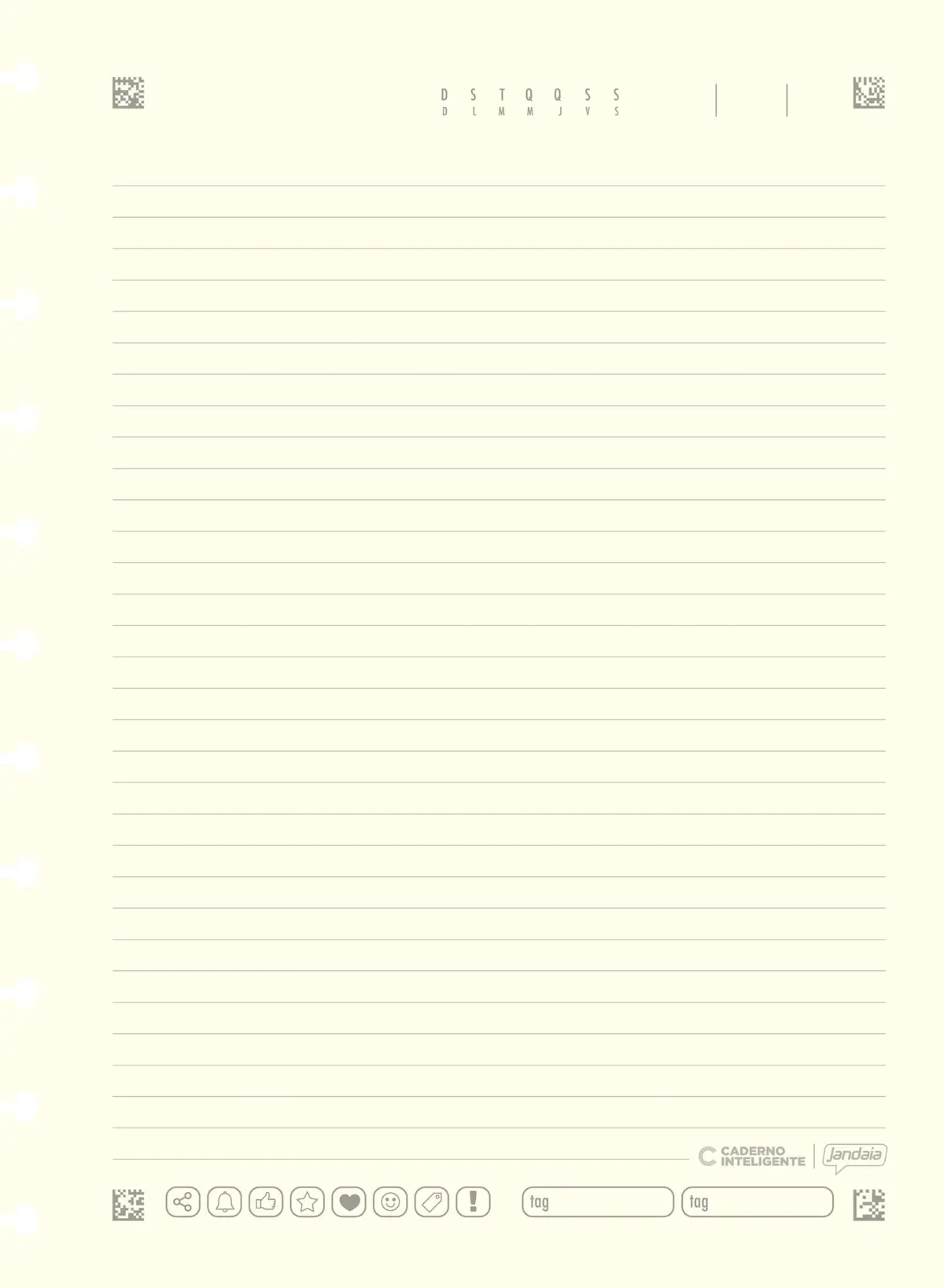 Refil para Caderno Inteligente, Pequeno, La Creme, 140x200mm, 90g, 50 folhas off white