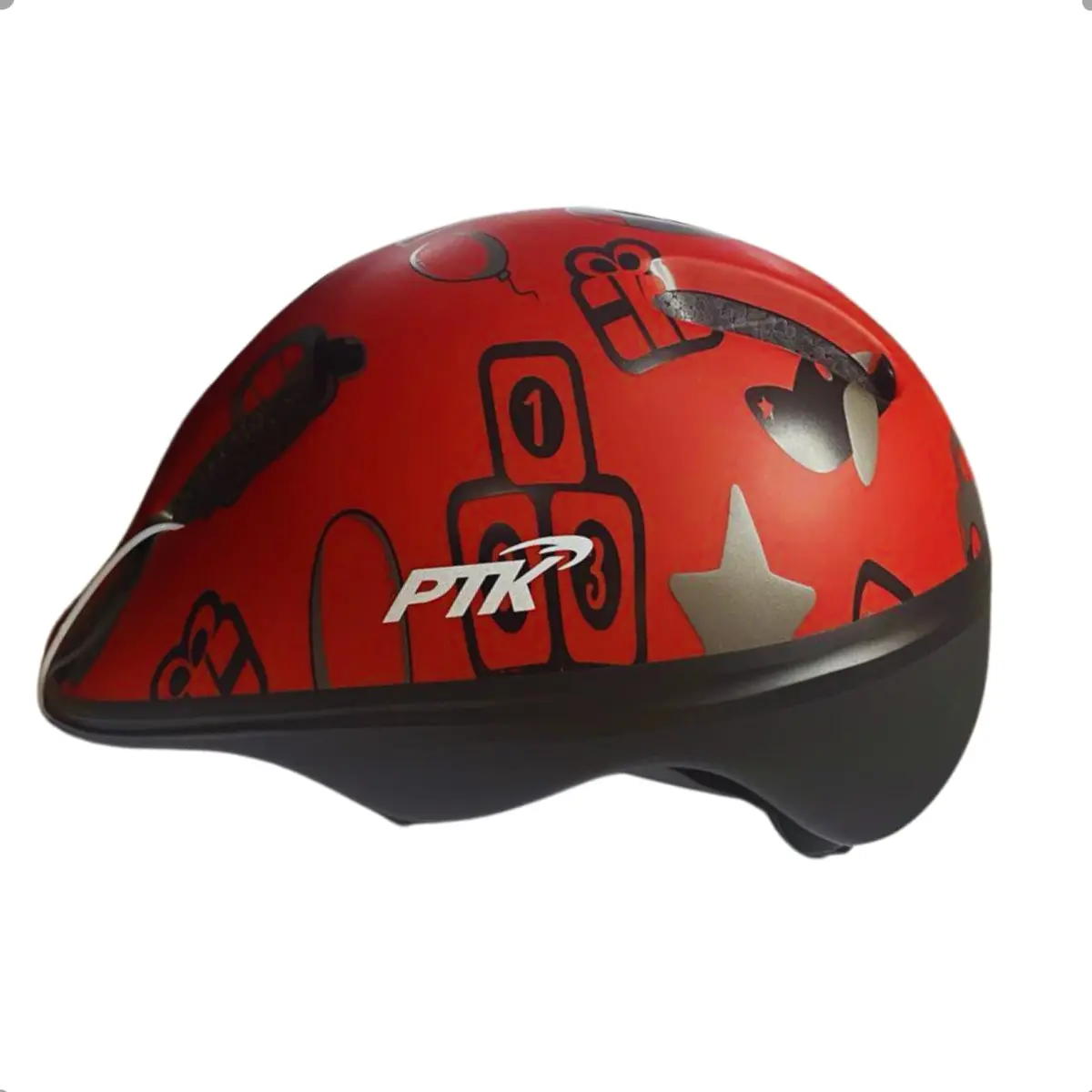 Capacete Infantil Ptk Baby Bike Ciclismo De 1/4 Anos Toys vermelho 48-56cm - 1