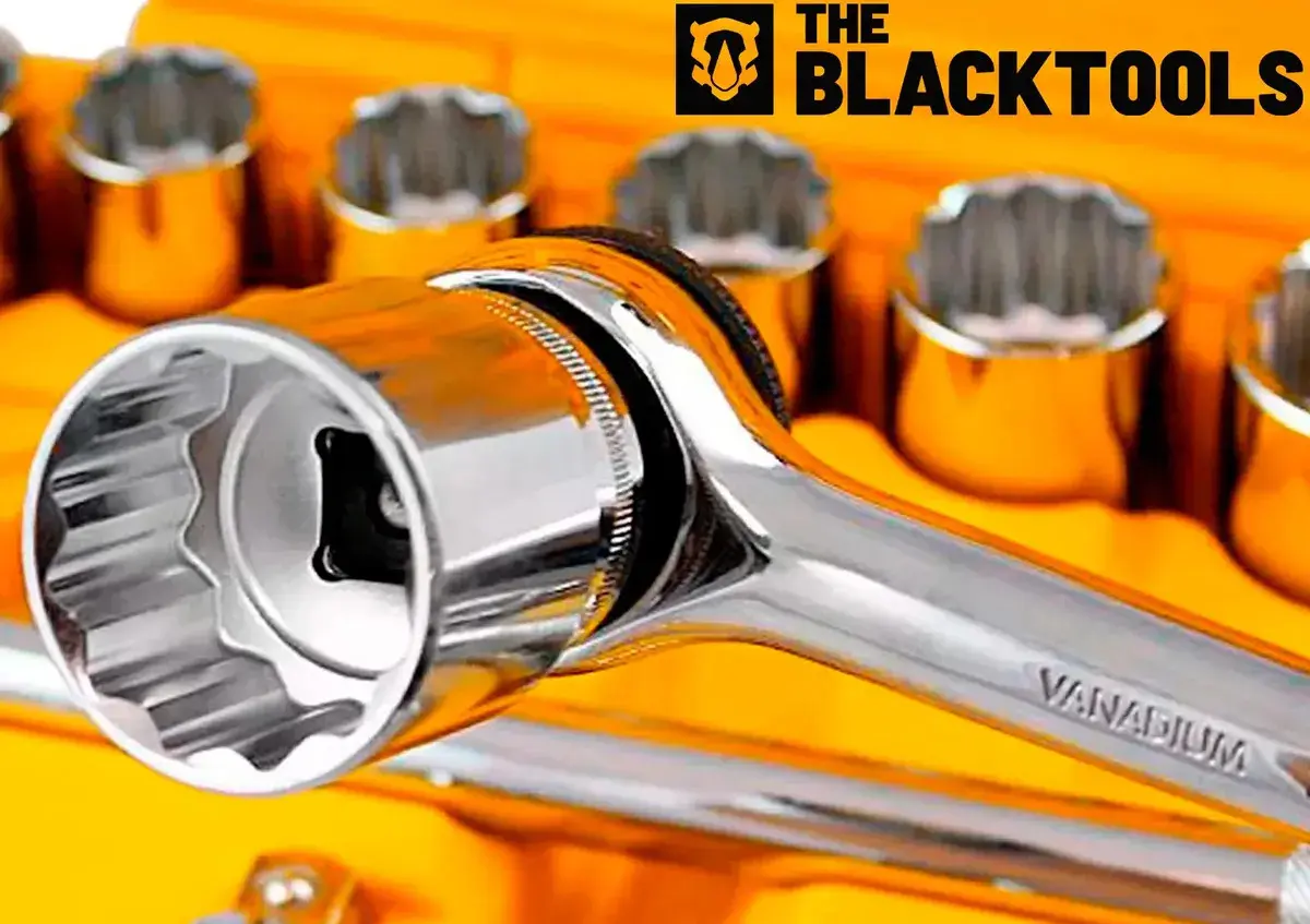 Jogo Kit de Ferramentas Manuais Chave Catraca 1/2 8 a 32mm BCS022 The Black Tools Cor Amarelo thumbnail 10