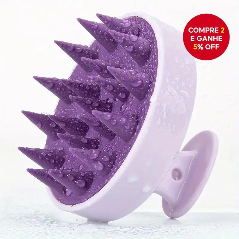 Escova De Shampoo Massageador De Couro Cabeludo-Purificador De Silicone Macio Para Limpeza De Cabelos Molhados E Secos F