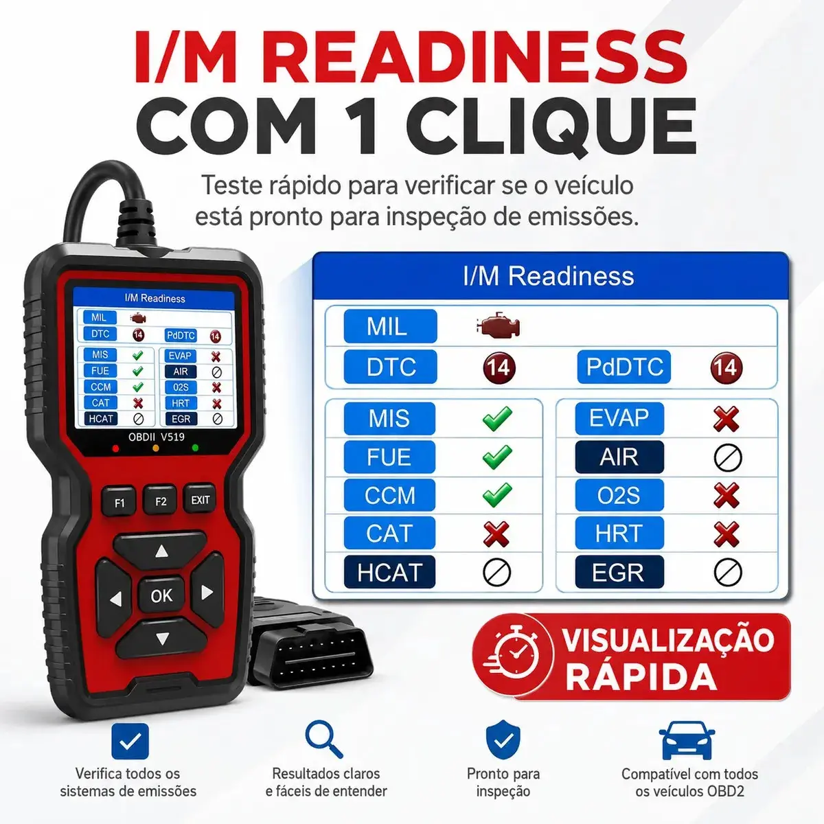 Scanner Automotivo Obd2 V519 thumbnail 2