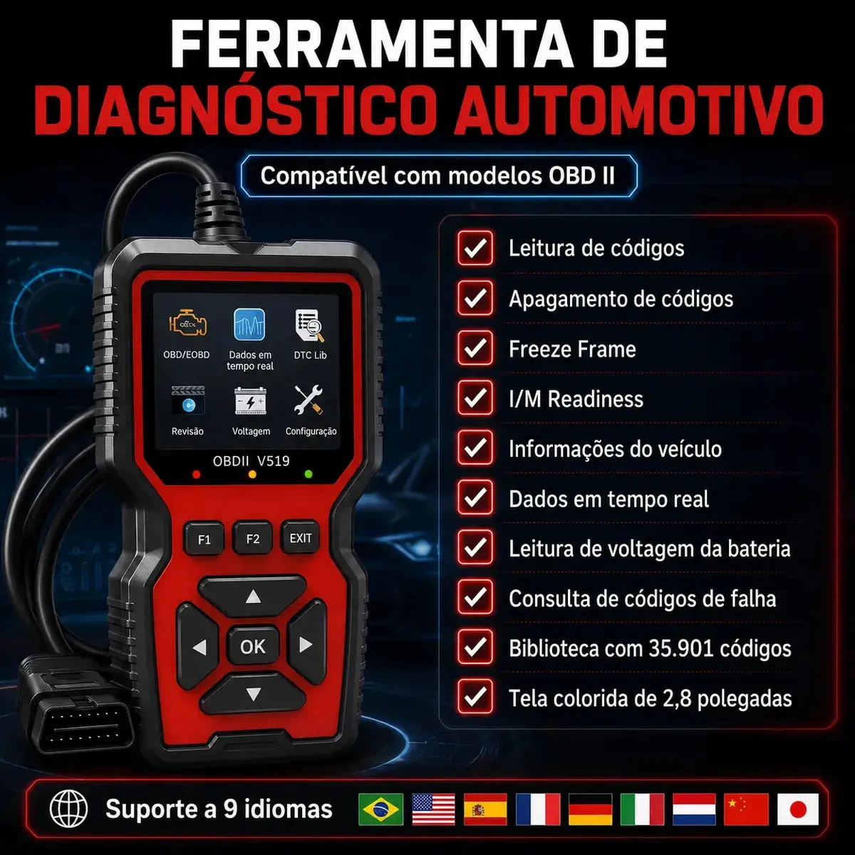 Scanner Automotivo Obd2 V519 thumbnail 4
