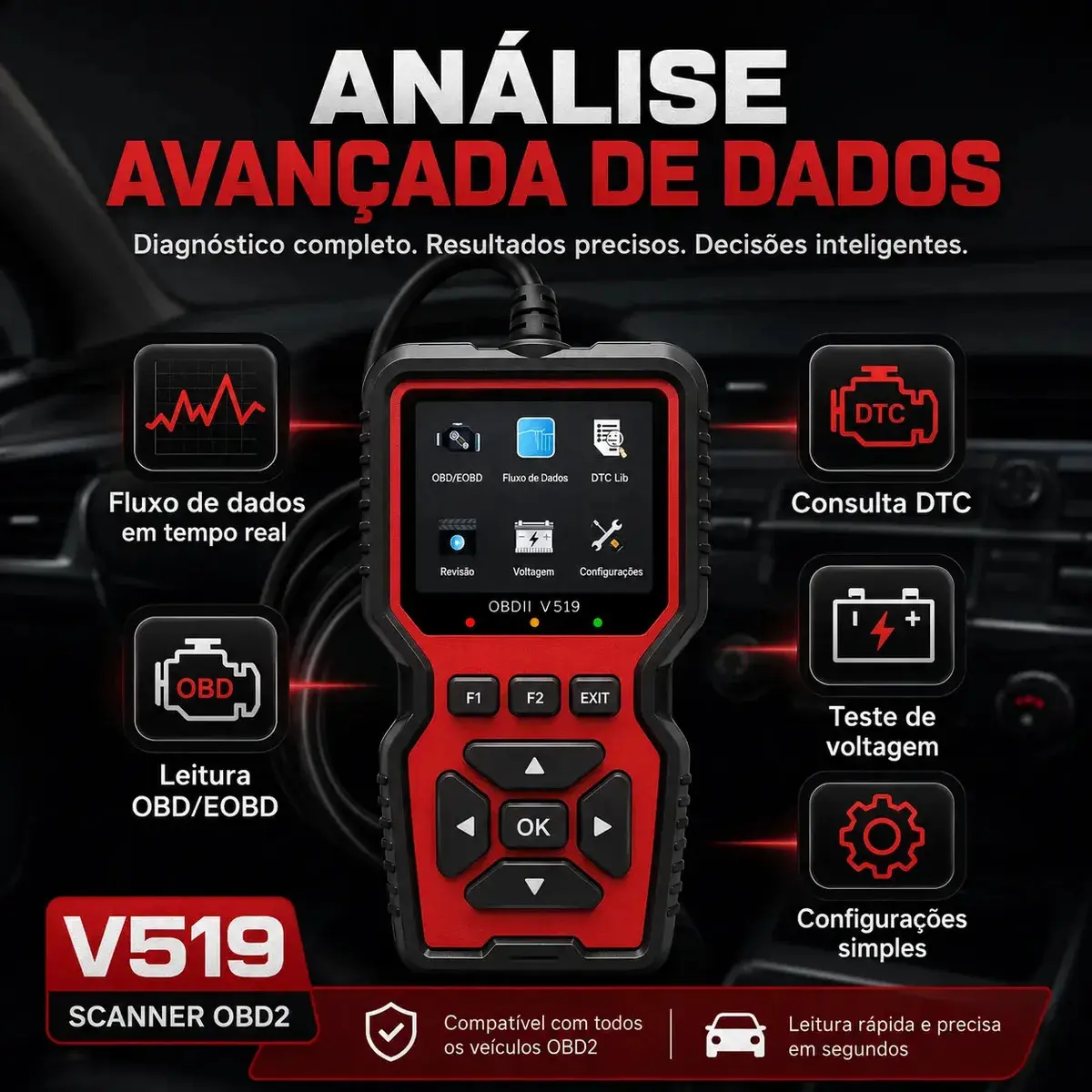 Scanner Automotivo Obd2 V519 thumbnail 5