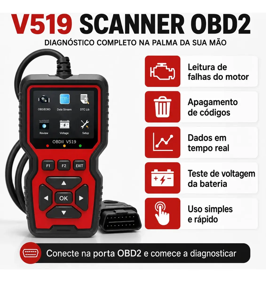 Scanner Automotivo Obd2 V519 thumbnail 6
