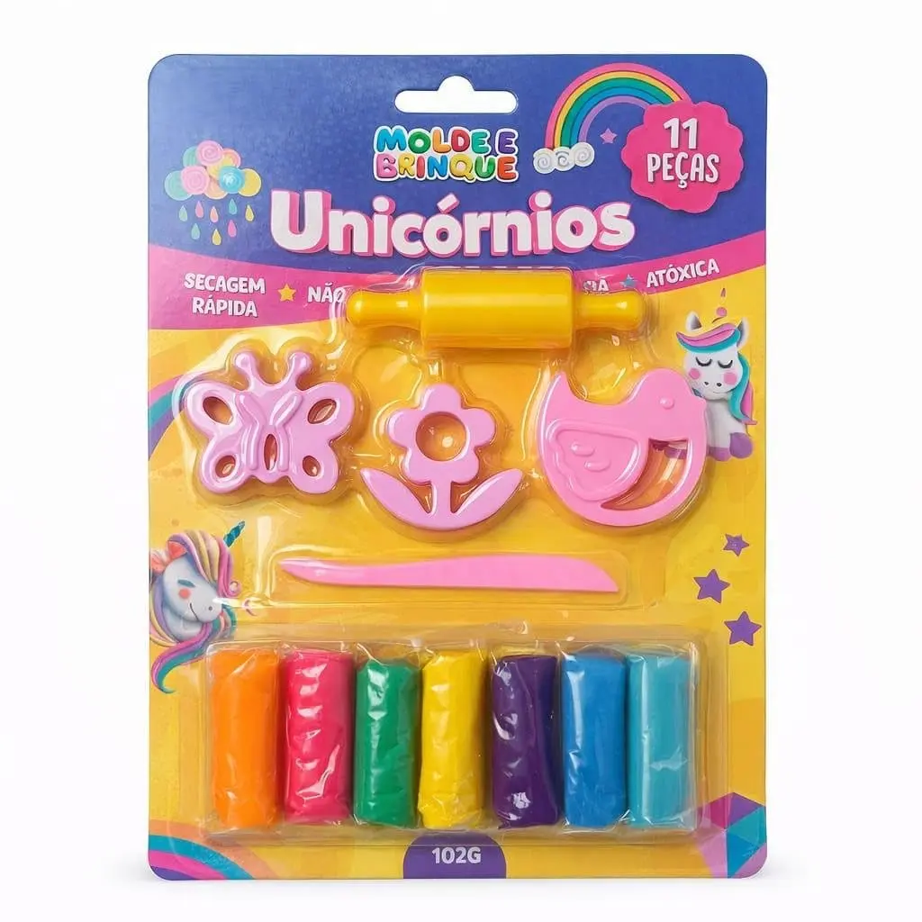 Kit de Massinhas de Modelar Unicórnios, 11 Peças, 102g
