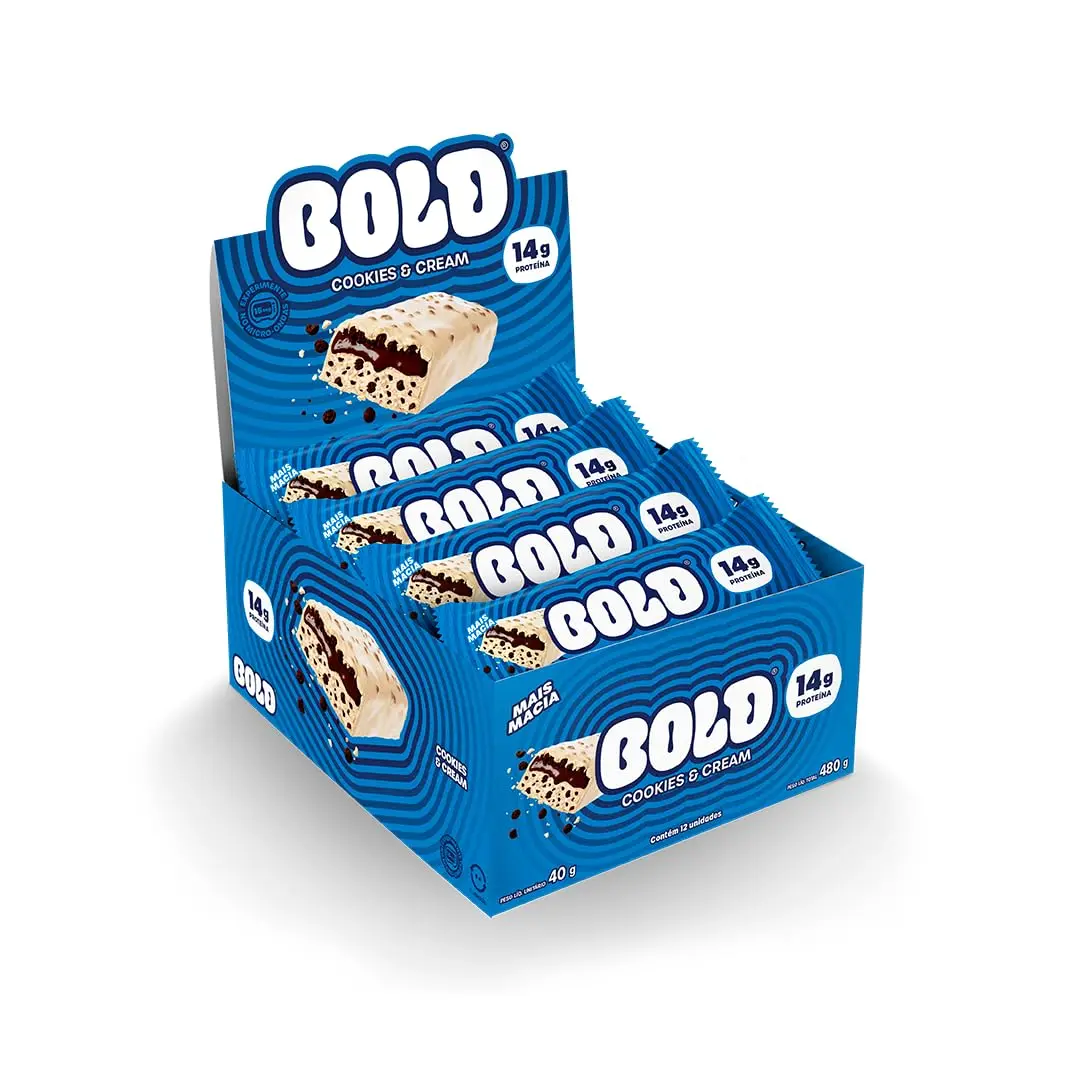 Barra de Proteína Bold Cookies e Cream 40G -Display com 12 unidades
