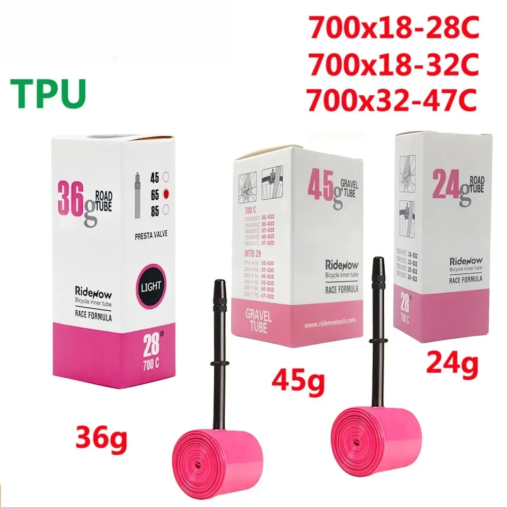 Câmara de Ar TPU para Bicicleta 700C 700x18 23 25 28 32 35 37 40 47C Pneu de Bicicleta de Estrada MTB 29x1.5 1.75 1.9