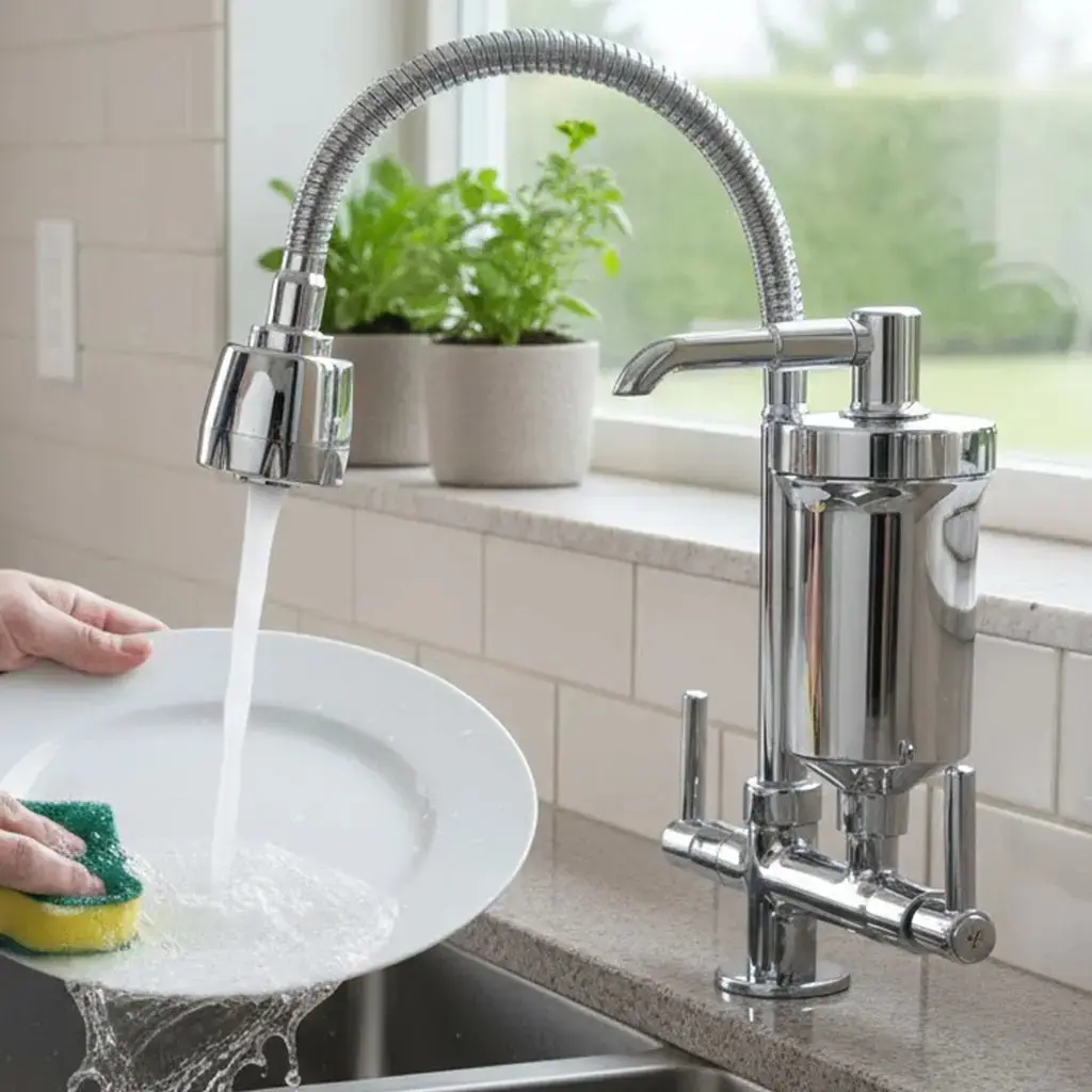 Torneira Com Filtro Gourmet Luxo Bancada Mesa Gourmet 2 jatos Cromado