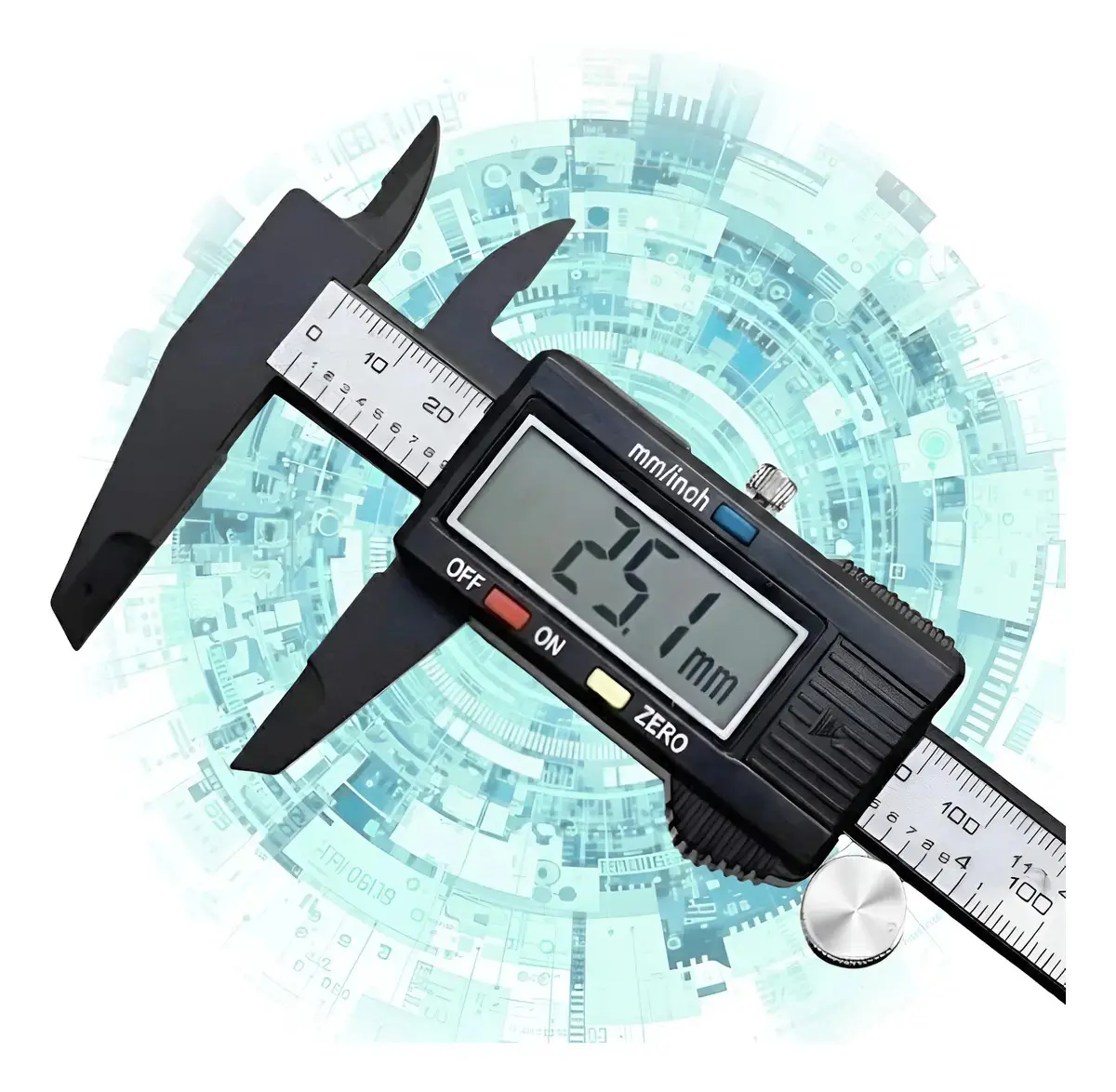 Paquímetro Digital De Alta Precisão Ferramenta De Medição Profissional 150mm (6 Polegadas) + 2 Baterias - 1
