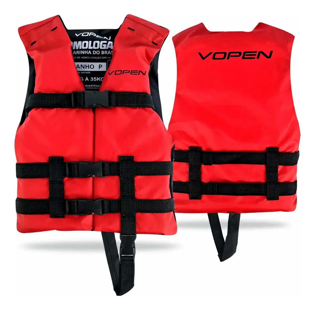 Colete Salva Vidas Infantil Criança Piscina Vopen Homologado Cor Vermelho Tamanho PP ( Até 25Kg)