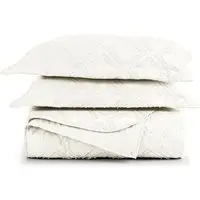 Cobre Leito Casal Padrão Aveline Micropercal 300 Fios 3 Peças - Off White