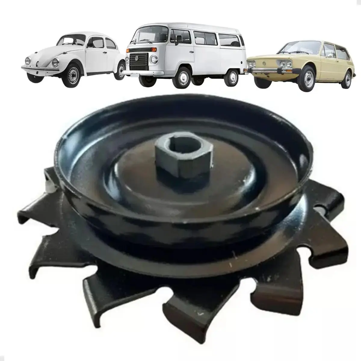 Polia de Alternador com Ventoinha Refrigeração VW Fusca Kombi Brasília a Ar