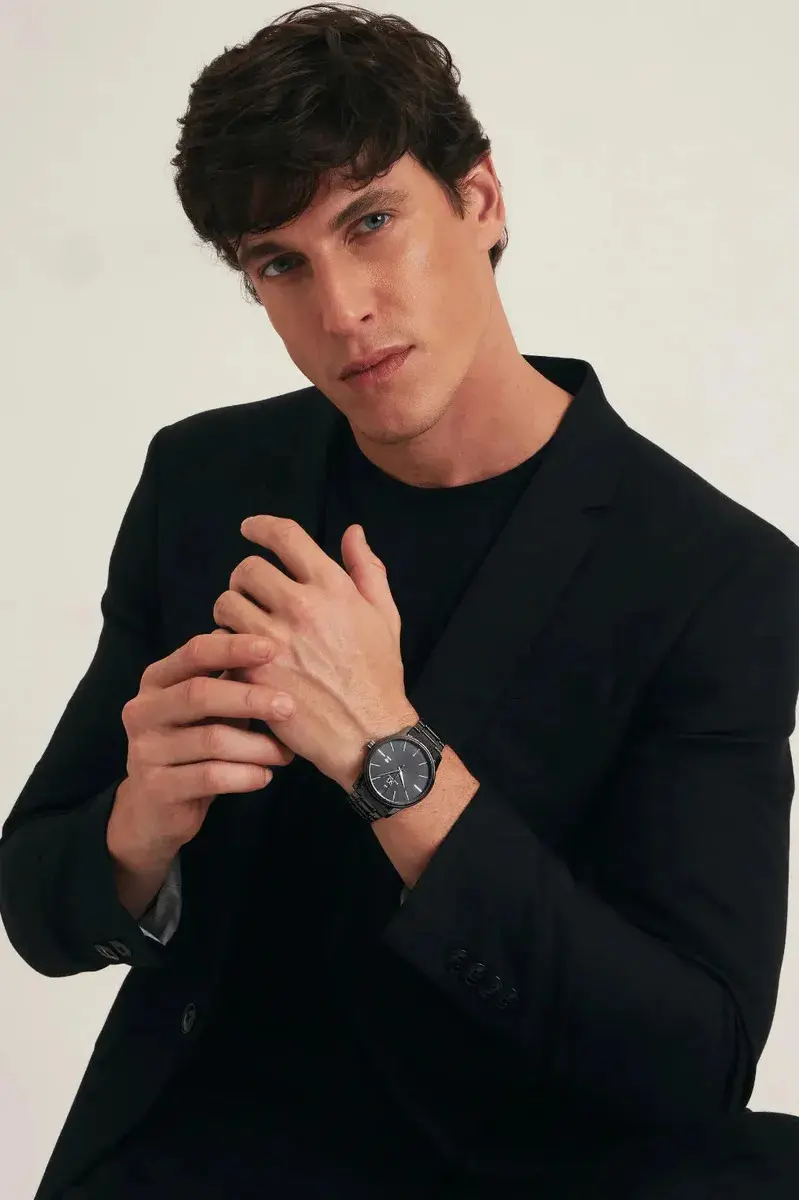 Relógio Chroma Masculino Preto Saint Germain Clássico Caixa Preta Detalhes Prata 42mm thumbnail 10