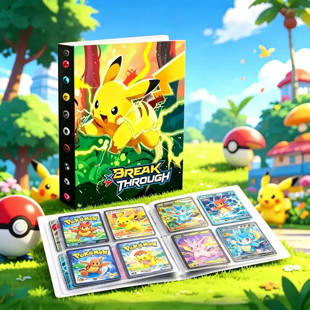 Álbum Pokémon Pikachu 240 Cartas Porta Cards Organizador De Coleção Infantil Presente Crianças