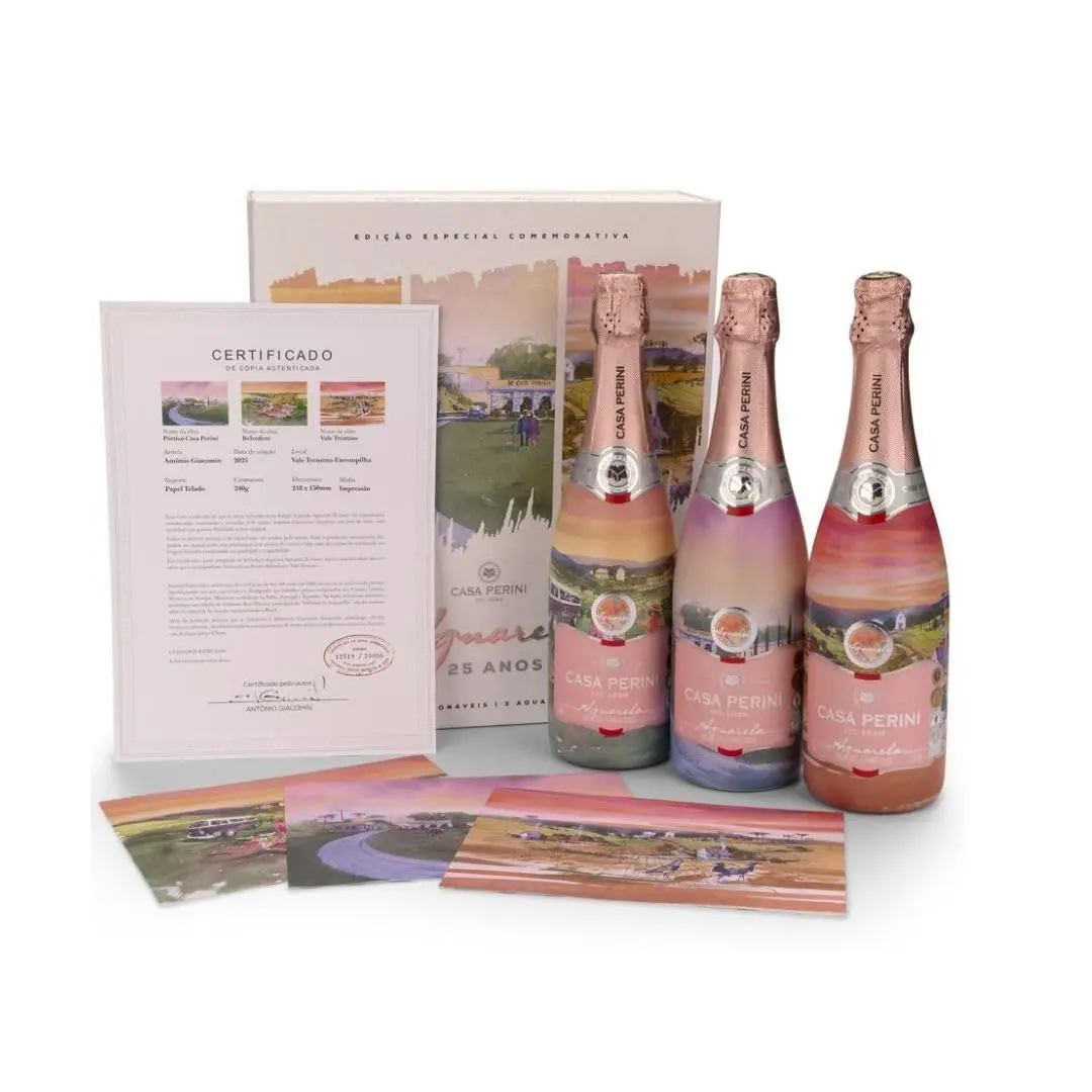 Box Espumante Rosé Aquarela Moscatel Casa Perini