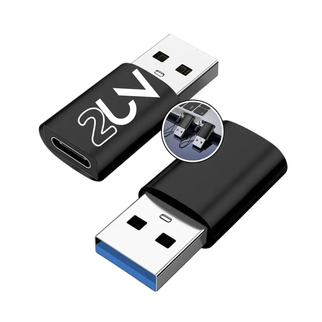 Adaptador USB para Tipo C Fêmea OTG 3.0 - Kit 2 Unidades | Adaptador USB C para USB OTG, Compatível com MacBook, iPhone, Transferência Rápida 5Gbps, Compacto e Durável