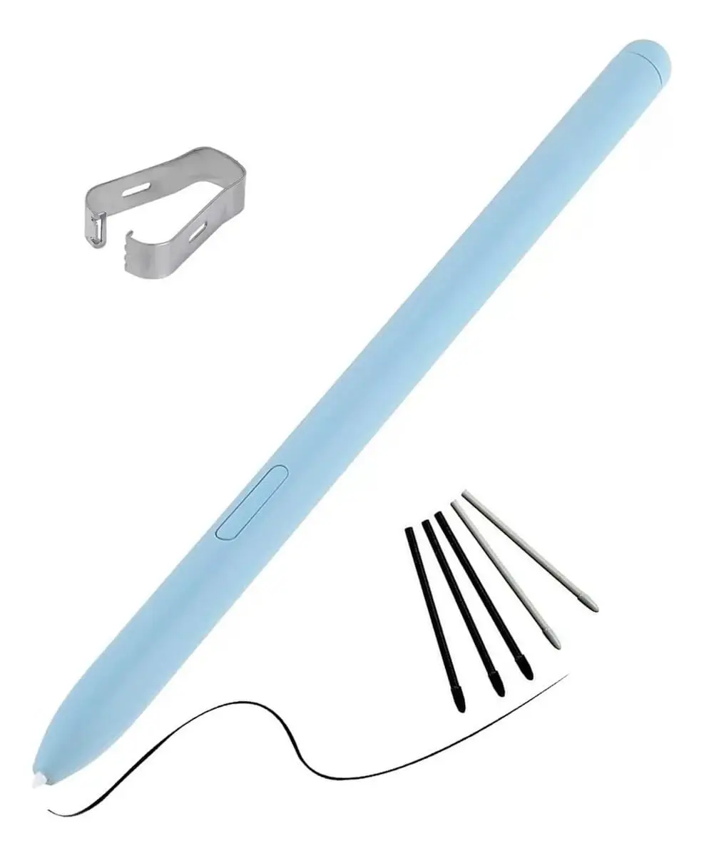 Caneta Touch S-Pen Para Galaxy Tab S10 S10+ Plus Ultra C/Sensor Pressão + Pontas Azul Claro