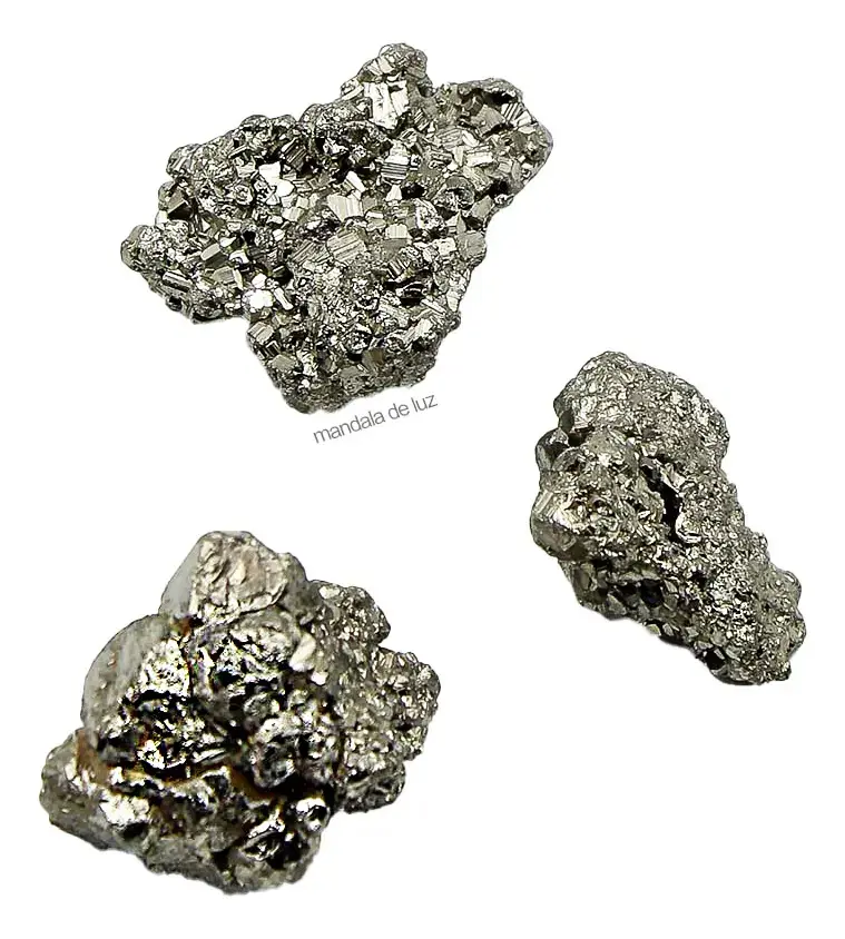 Kit 3 Mini Pirita Bruta Cristal Pedra Natural Prosperidade - 1