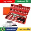 [R$12 "MOEDAS"/BR] KIT Chaves Jogo Catraca Reversível Soquetes 46 Peças c/Maleta #Aliexpress 🇧🇷 - 1