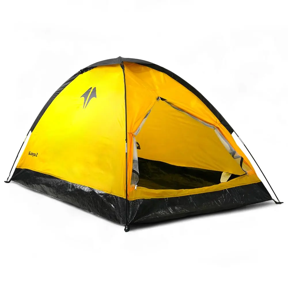 Barraca de Camping 2 Pessoas NTK Kangu Iglu Amarela com Coluna D’Água 600mm, Compartimento Divisor, Leve e Compacta, Ideal para Trilhas, Acampamentos e Aventuras ao Ar Livre - 1