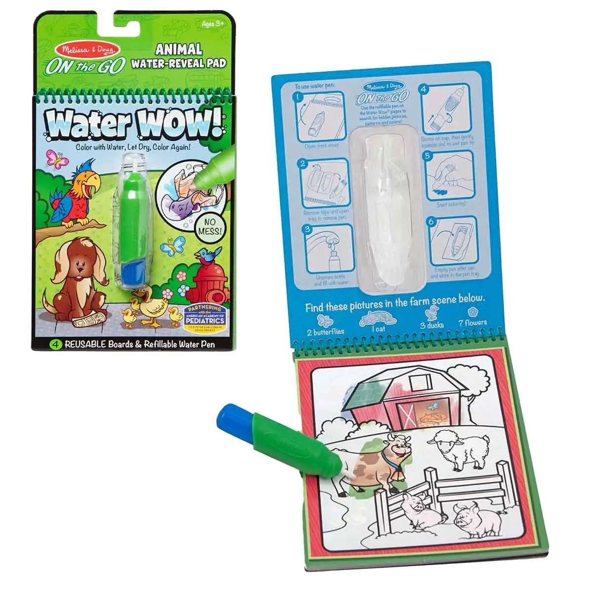 SUNNY, Melissa & Doug, Caderno e Caneta de Água, Tema Animais, Acima de 4 anos - 1