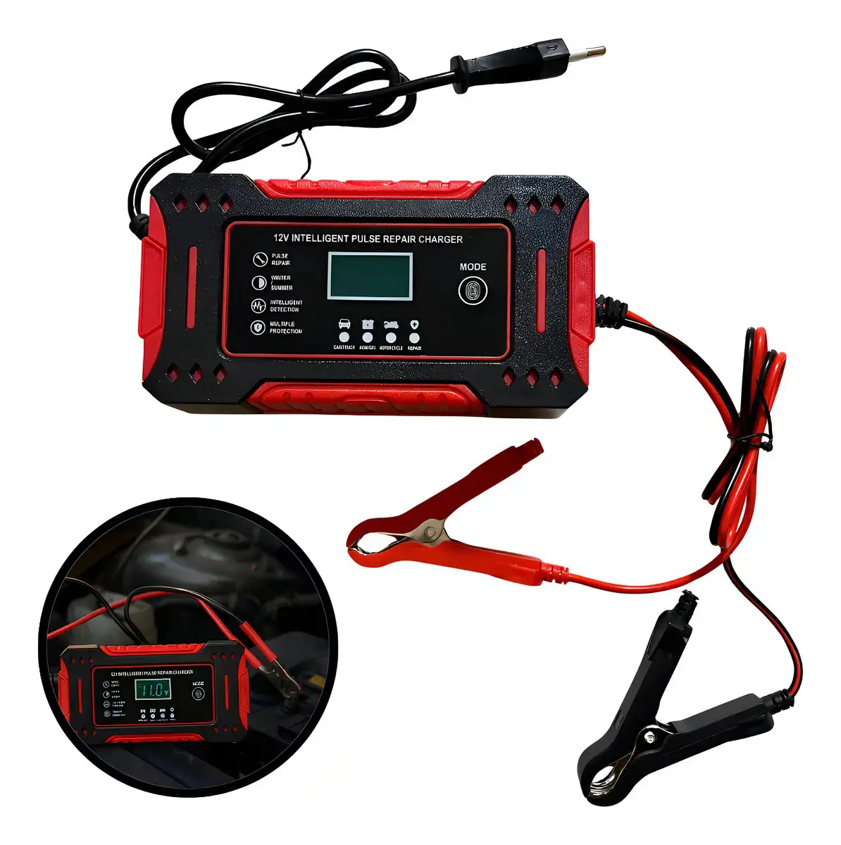 Carregador Bateria Automotivo Inteligente Portátil Carro 12v 6 A 110-220v thumbnail 5