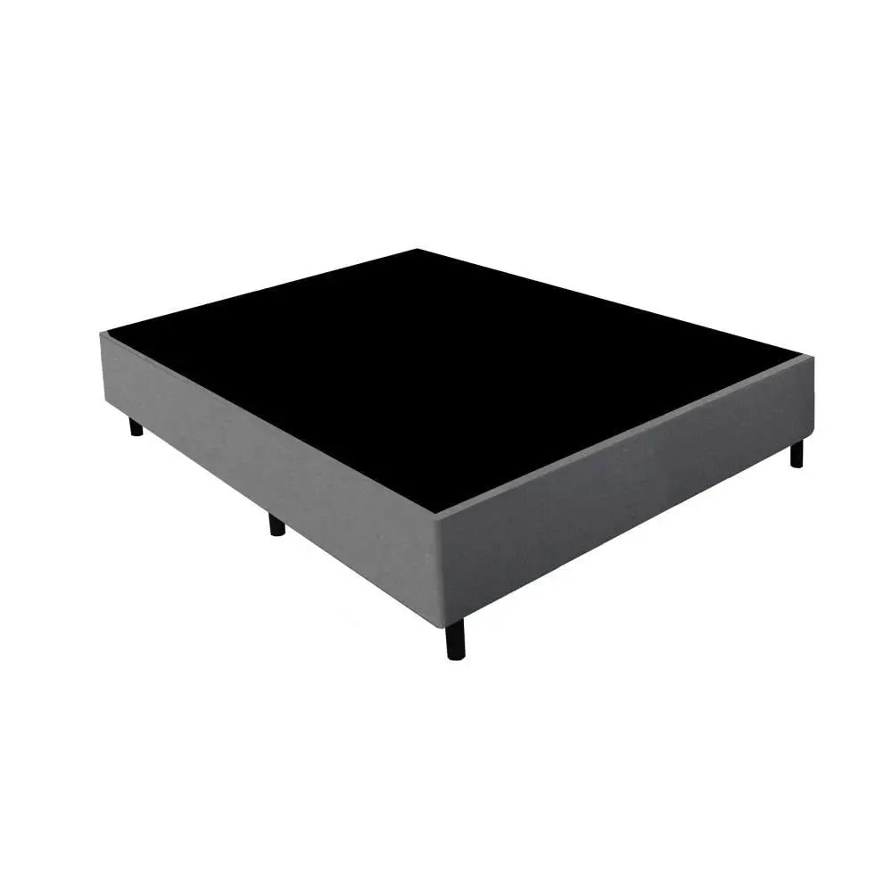 Base Cama Box Casal Gazin 138x188x27cm Suede Linho Grafite
