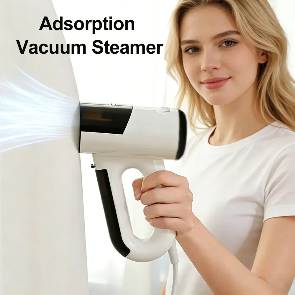 Vaporizador de Roupas Portátil 2 em 1 com 1000W de Potência e Adsorção a Vácuo, para Passar a Vapor e a Seco, Alisa Rugas Difíceis