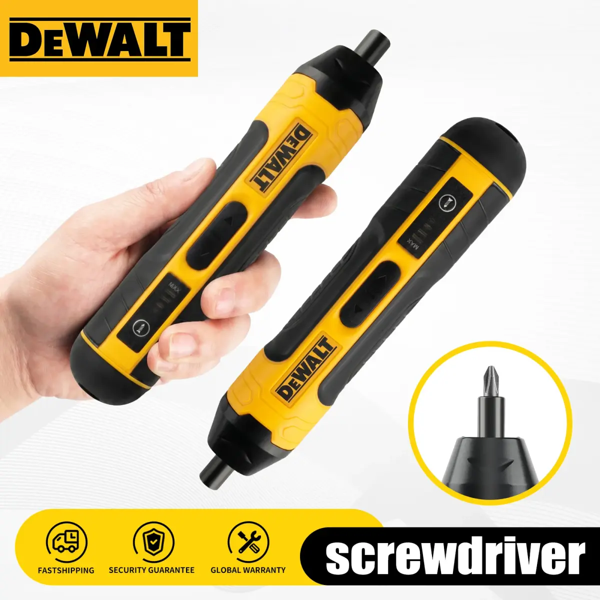 Parafusadeira Elétrica Sem Fio DEWALT DCF681 5N.m Mandril Sextavado de 1/4” Bateria Li-ion 1300mAh Para Reparos Domésticos e Projetos DIY