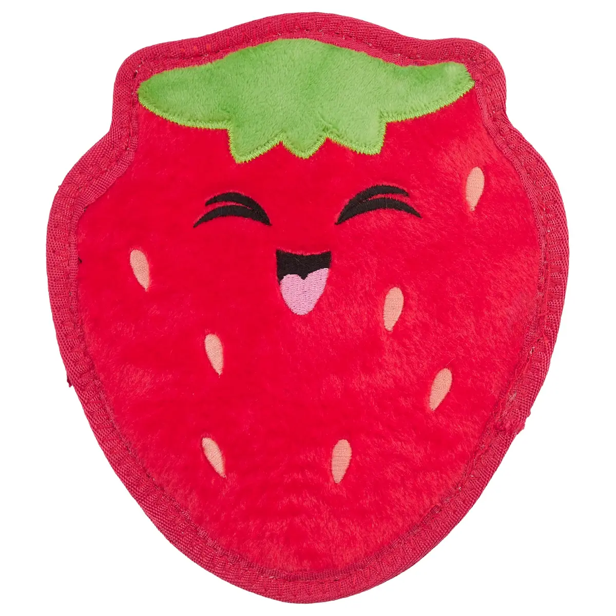 Brinquedo para Cães Outward Hound Tough Skinz, Tamanho Médio | Morango, Vermelho