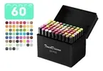 Kit Canetas Marcadoras Dupla Ponta 60 Cores - 1