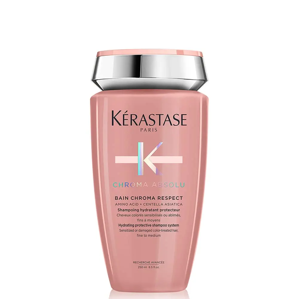 Kérastase Shampoo Chroma Absolu Bain Chroma Respect, Para Cabelos coloridos, Proteção de cor, Aminoácido, Centelha Asiática, 250 ml