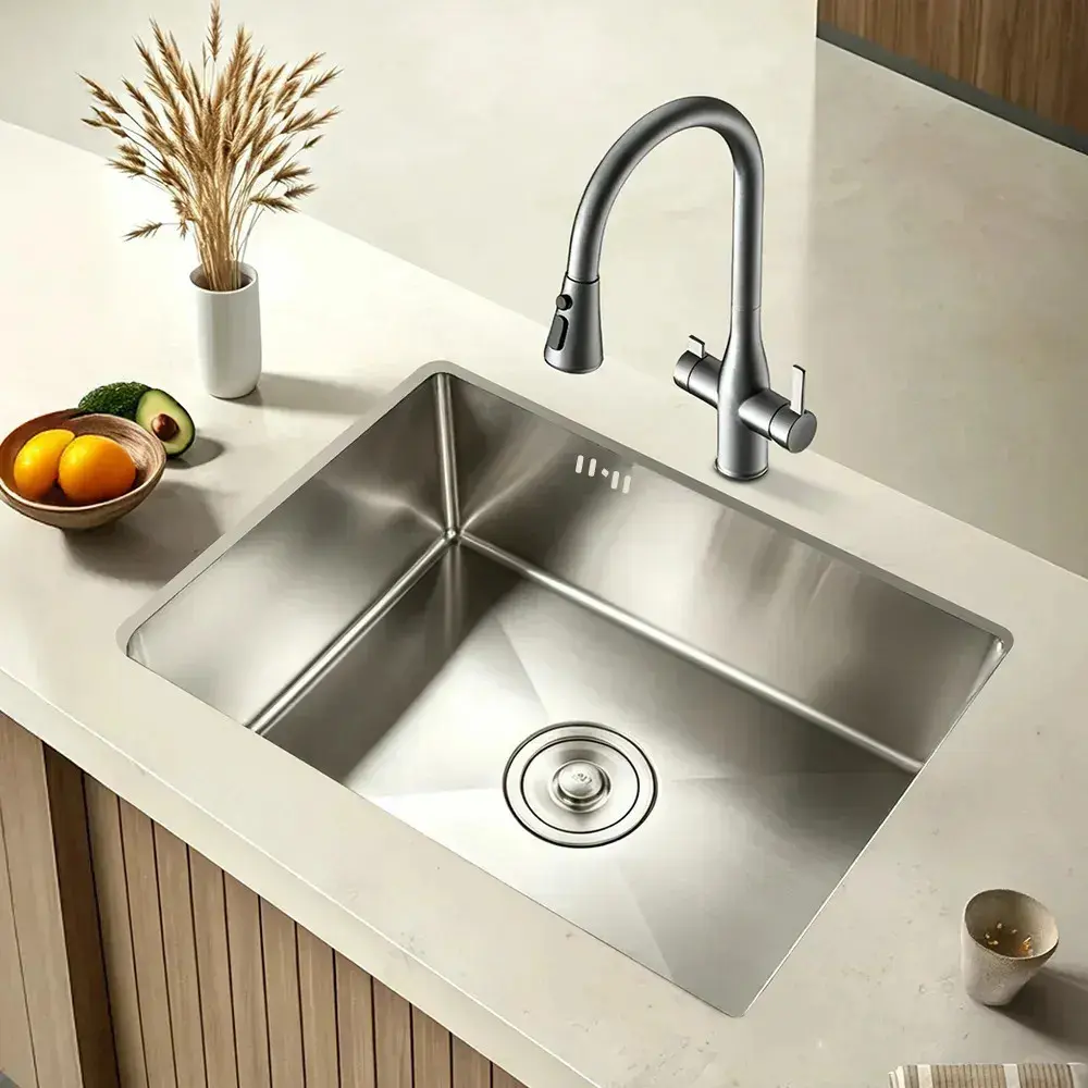 Cuba Pia de Cozinha Gourmet Inox Aço Inoxidável Anti-ruído com Cesto Escorredor Acessórios e Válvula de Drenagem Alta Durabilidade WINDA