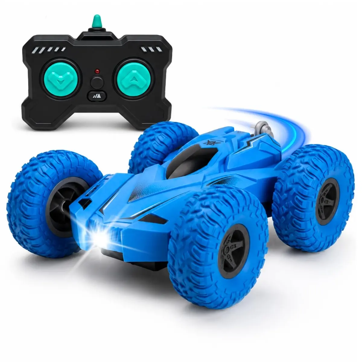 Carrinho de Controle Remoto Infantil Acrobático 360° com LED Recarregável | Giros 360°, Luz LED, Recarregável, Acrobático, Infantil